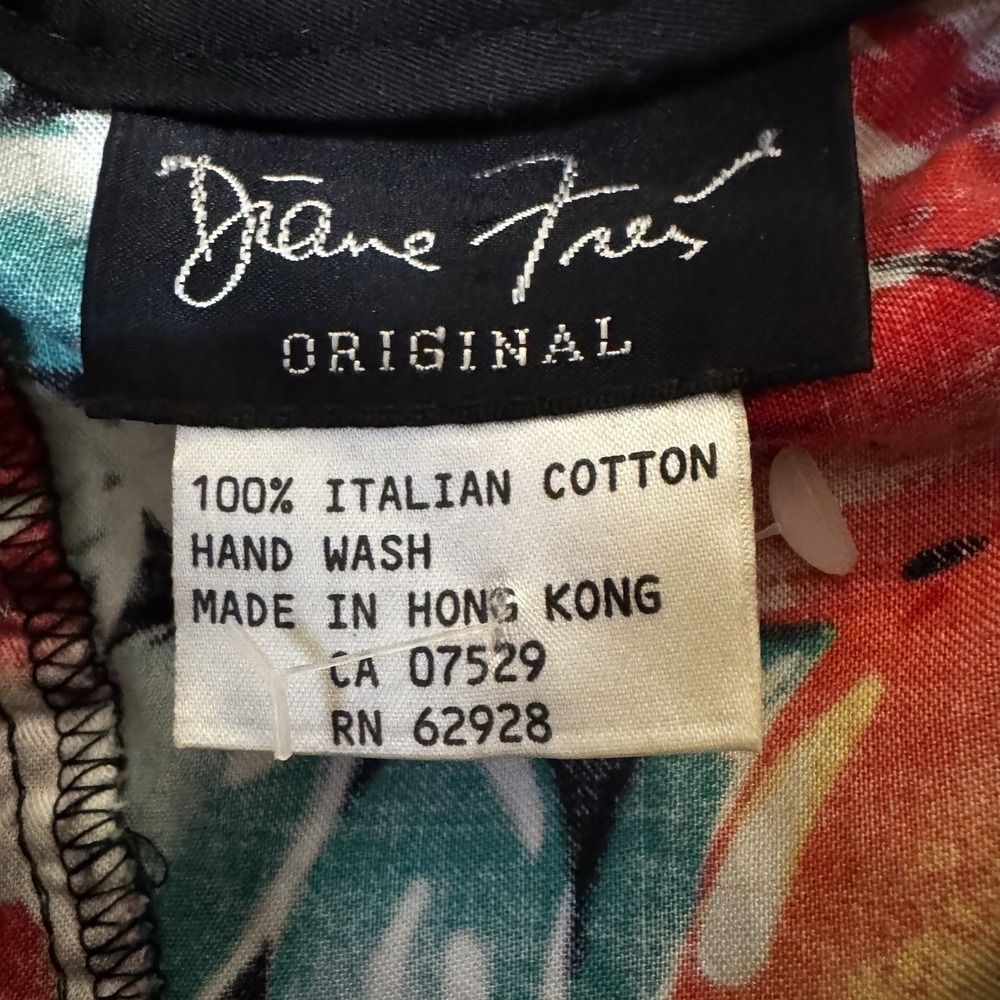 Vintage Diane Freis Original Floral Cotton Midi Dress Smocked Boho 80s Statement - Picture 5 of 5